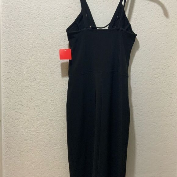 Leith Nordstrom Lace Up Front Bodycon Dress Sleeveless Black Size Small H5 - Picture 4 of 9